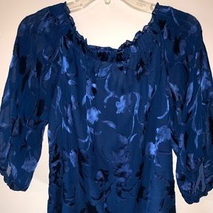White House Black Market blue blouse